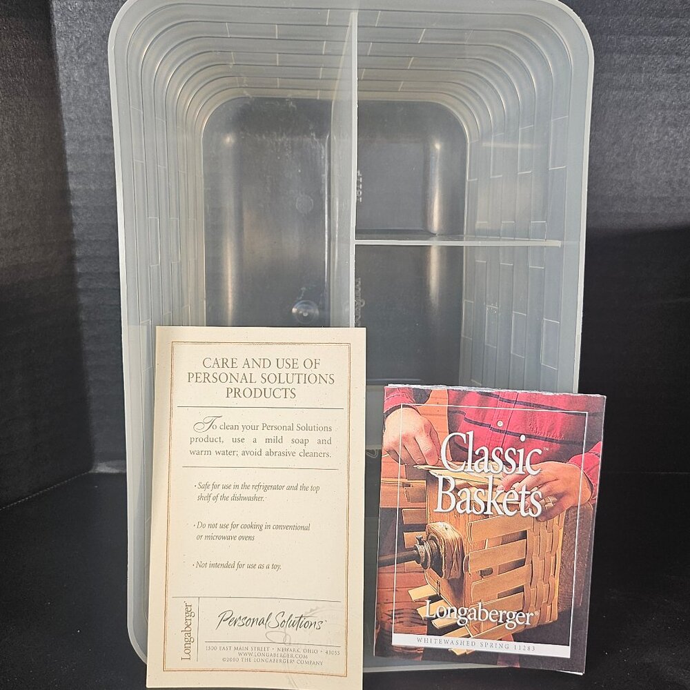 Longaberger, 2001 Spring Basket White Wash Protector and Divided Utensil Caddy - Picture 5 of 10